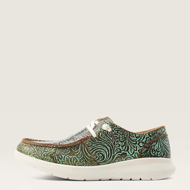 10044588 WOMEN'S ARIAT TURQUOISE VINTAGE FLORAL EMBOSSED HILO