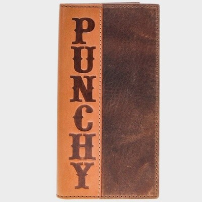 PW001-BRTN HOOEY "PUNCHY CLASSIC" RODEO WALLET BROWN /TAN LEATHER