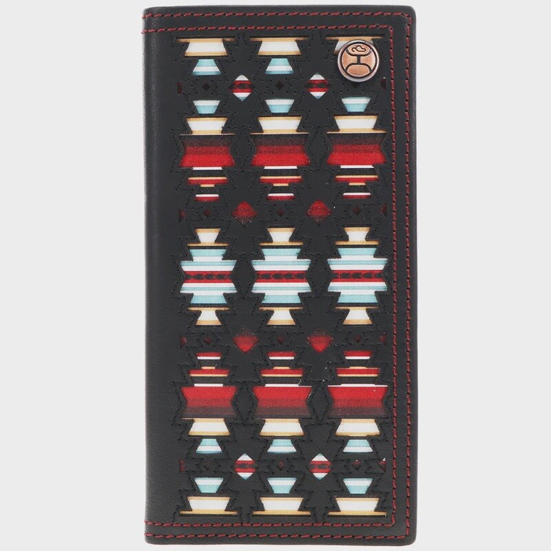 HW023-SPBK HOOEY &quot;SUNIZONA KNOCKOUT&quot; BLACK RODEO WALLET