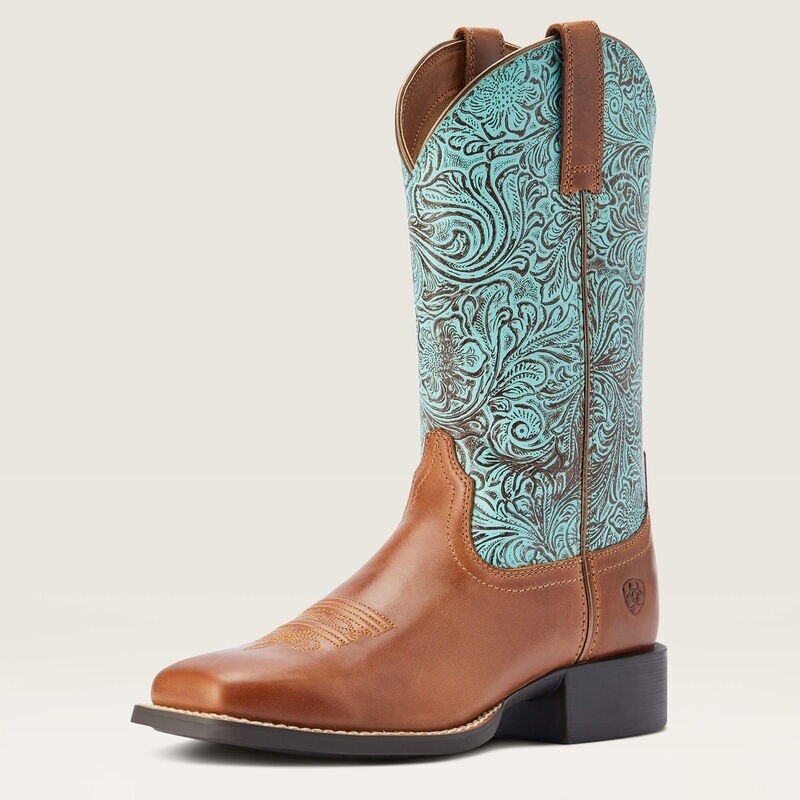 10042534 Women&#39;s Ariat Round Up Wide Square Toe Western Boot
