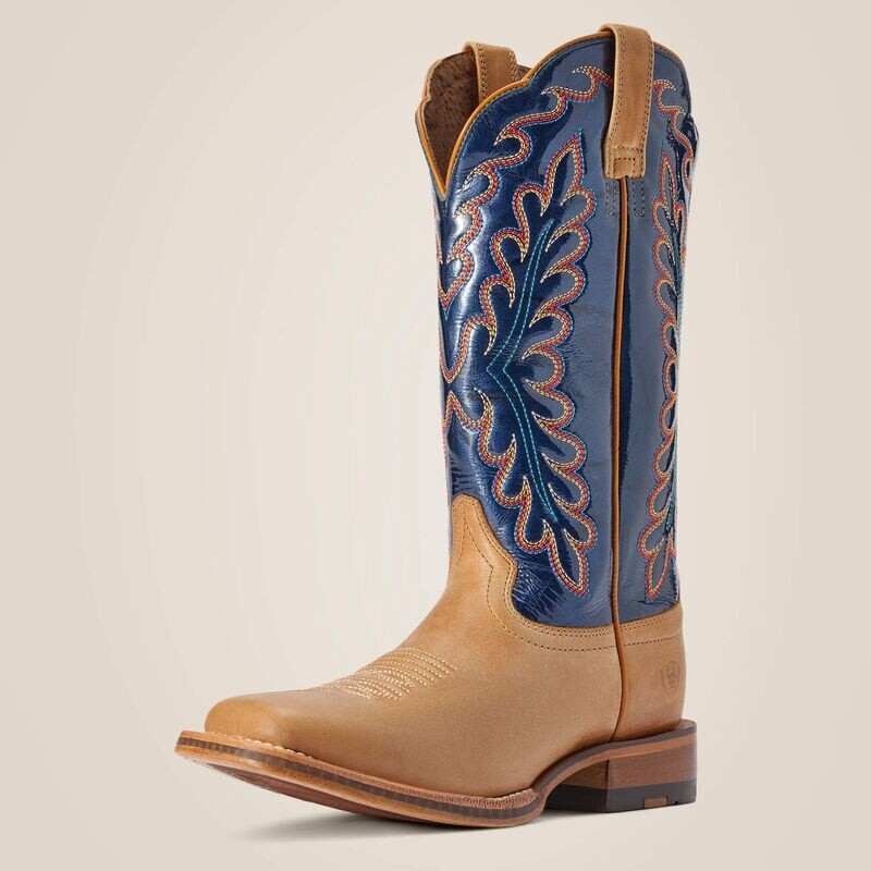 10042388 WOMEN&#39;S ARIAT 12&quot; DARBIE NAVY SQUARE TOE WESTERN BOOT
