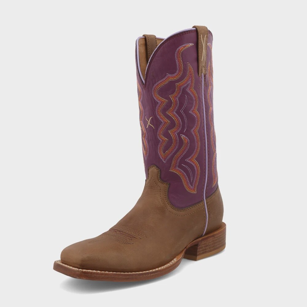 WXTL002 WOMEN&#39;S TWISTED X 11&quot; GINGER/VIOLET SQUARE TOE TECH X WESTERN BOOT