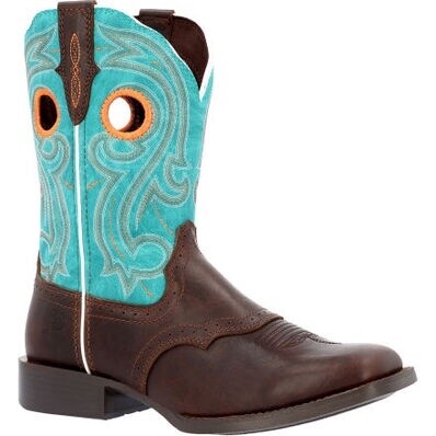 DRD0446 WOMEN'S DURANGO WESTWARD HICKORY TURQUOISE WESTERN BOOT