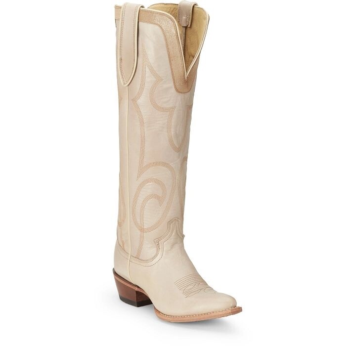 VN4475 WOMEN&#39;S JUSTIN 17&quot; VERLIE VANILLA NUBUCK FASHION WESTERN BOOT