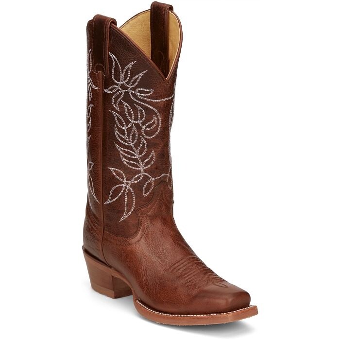 CJ4010 WOMEN&#39;S JUSTNI 12&quot; BROWN VICKERY WESTERN BOOT