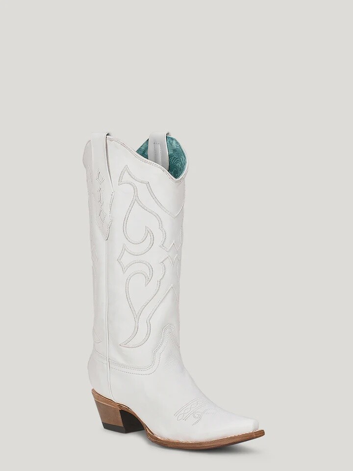 Z5046 WOMEN&#39;S CORRAL 12&quot; WHITE SNIP TOE WESTERN BOOT