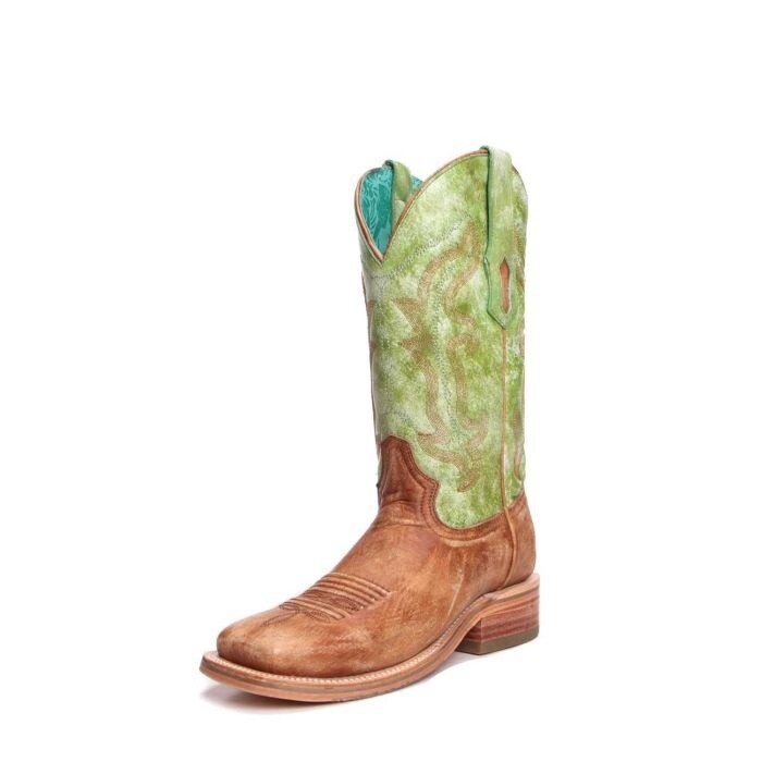 A4102 WOMEN&#39;S CORRAL 12&quot; LIME GREEN SQUARE TOE WESTERN BOOT