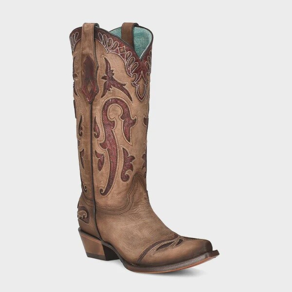 C3924 WOMEN&#39;S CORRAL ORIX INLAY WING TIP WESTERN BOOT