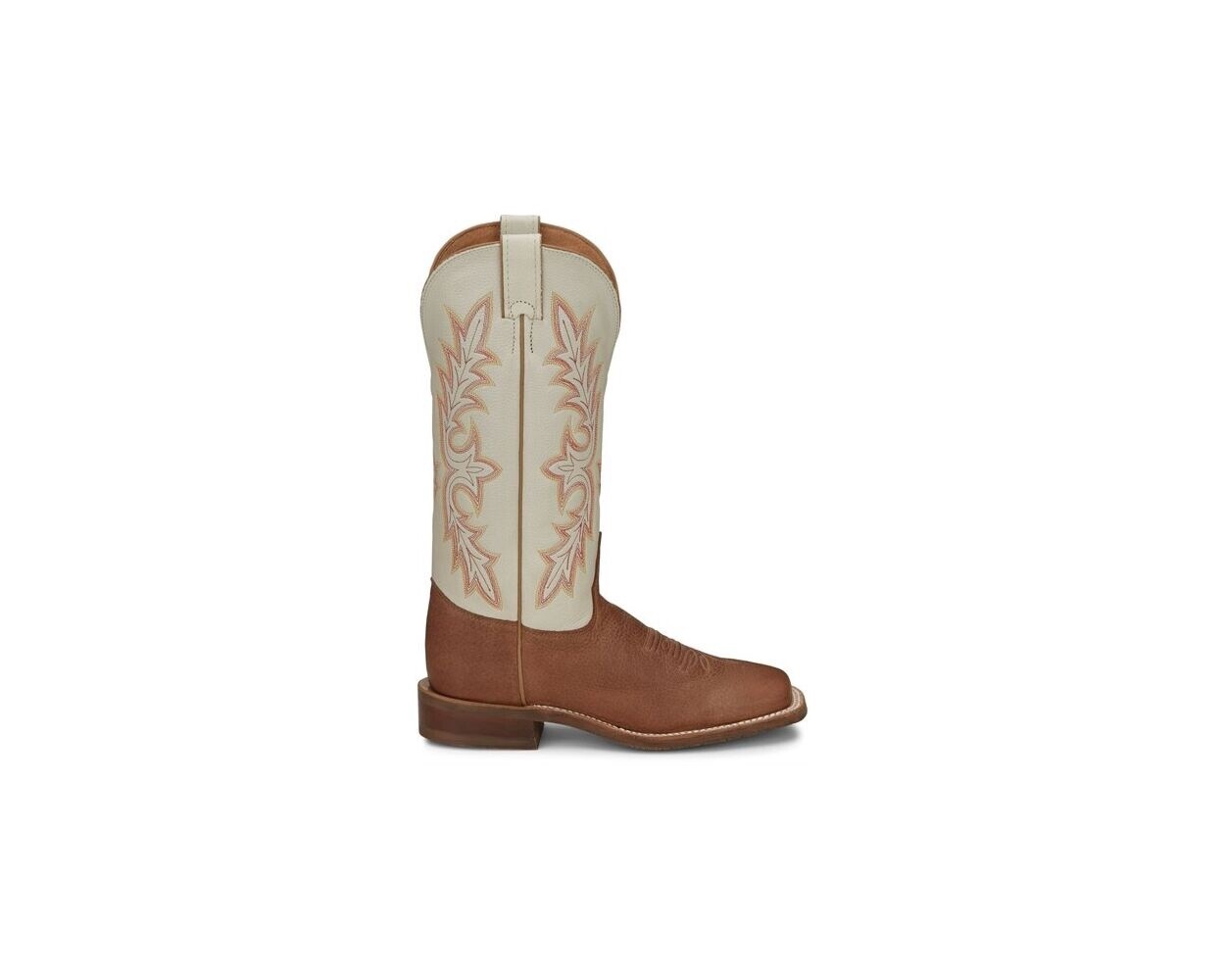 7958L WOMEN&#39;S TONY LAMA 13&quot; IVORY/CEDAR SQUARE TOE WESTERN BOOT