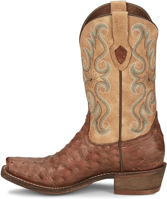 HR4521 WOMEN'S NOCONA 11" RODEO YELLOW/OSTRICH PRINT SQUARE TOE WESTERN BOOT