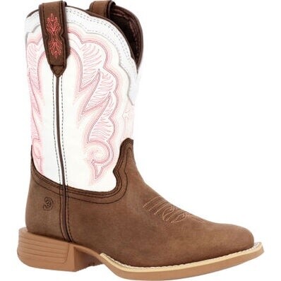 DBT0242C KID&#39;S DURANGO LIL&#39; REBEL PRO TRAIL BROWN AND WHITE WESTERN BOOT