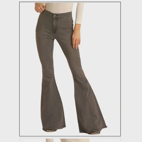 WPB2669 WOMEN&#39;S ROCK&amp;ROLL GRAY BELL BOTTOM