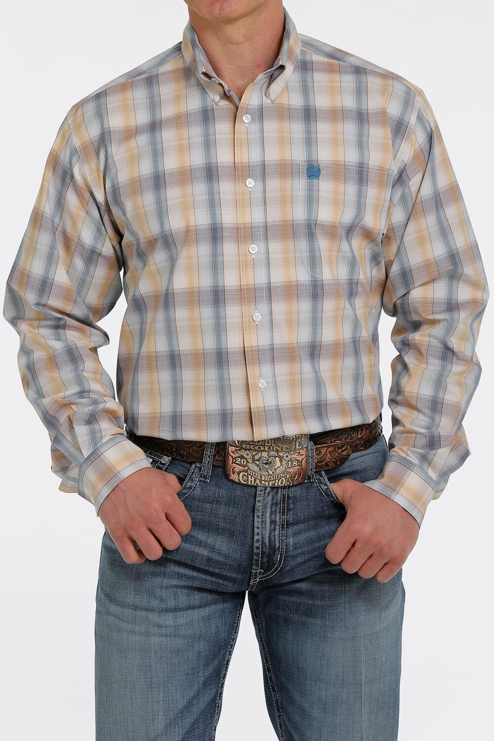 MTW1105340 MEN&#39;S CINCH L/S PLAID BUTTON WESTERN SHIRT