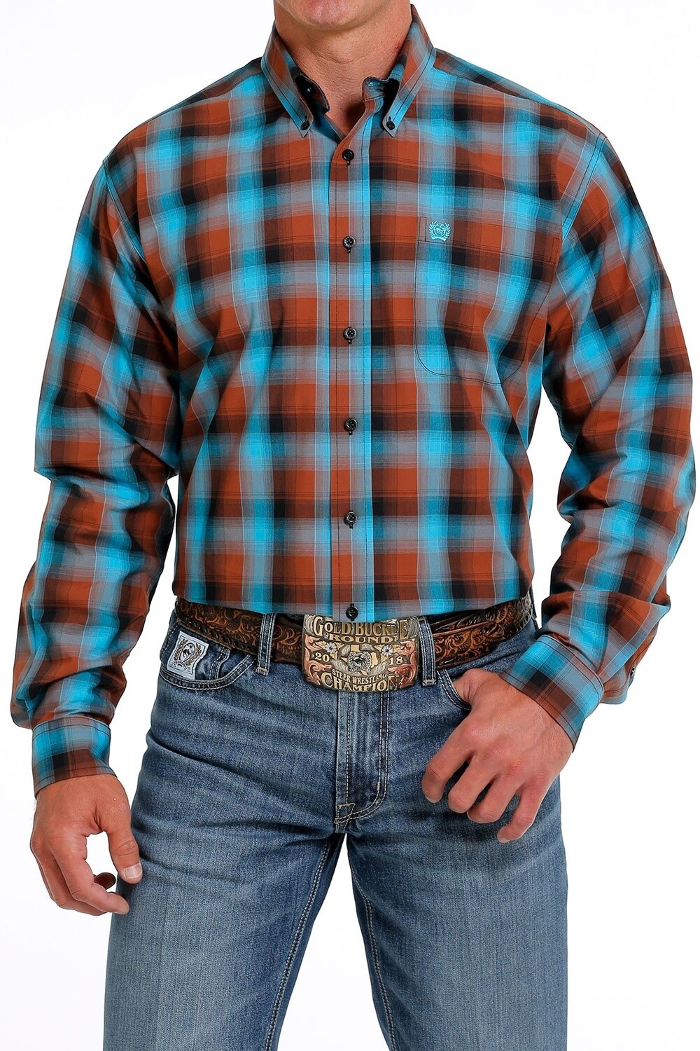 MTW1105608 MEN&#39;S CINCH L/S PLAID BUTTON DOWN