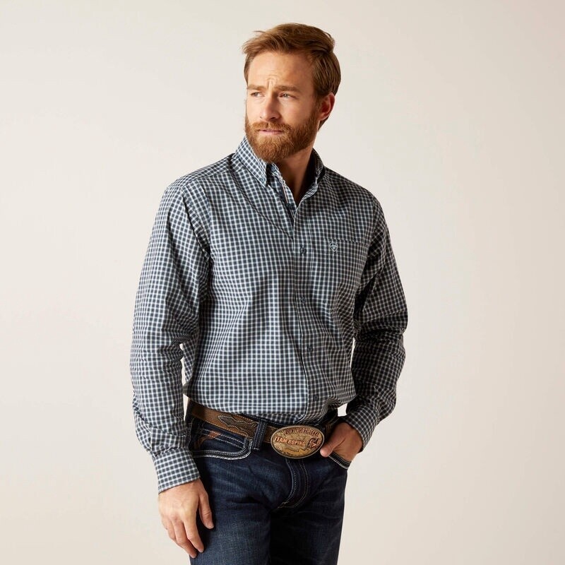10046583 MEN&#39;S ARIAT PRO GANNON FITTED L/S BUTTON DOWN