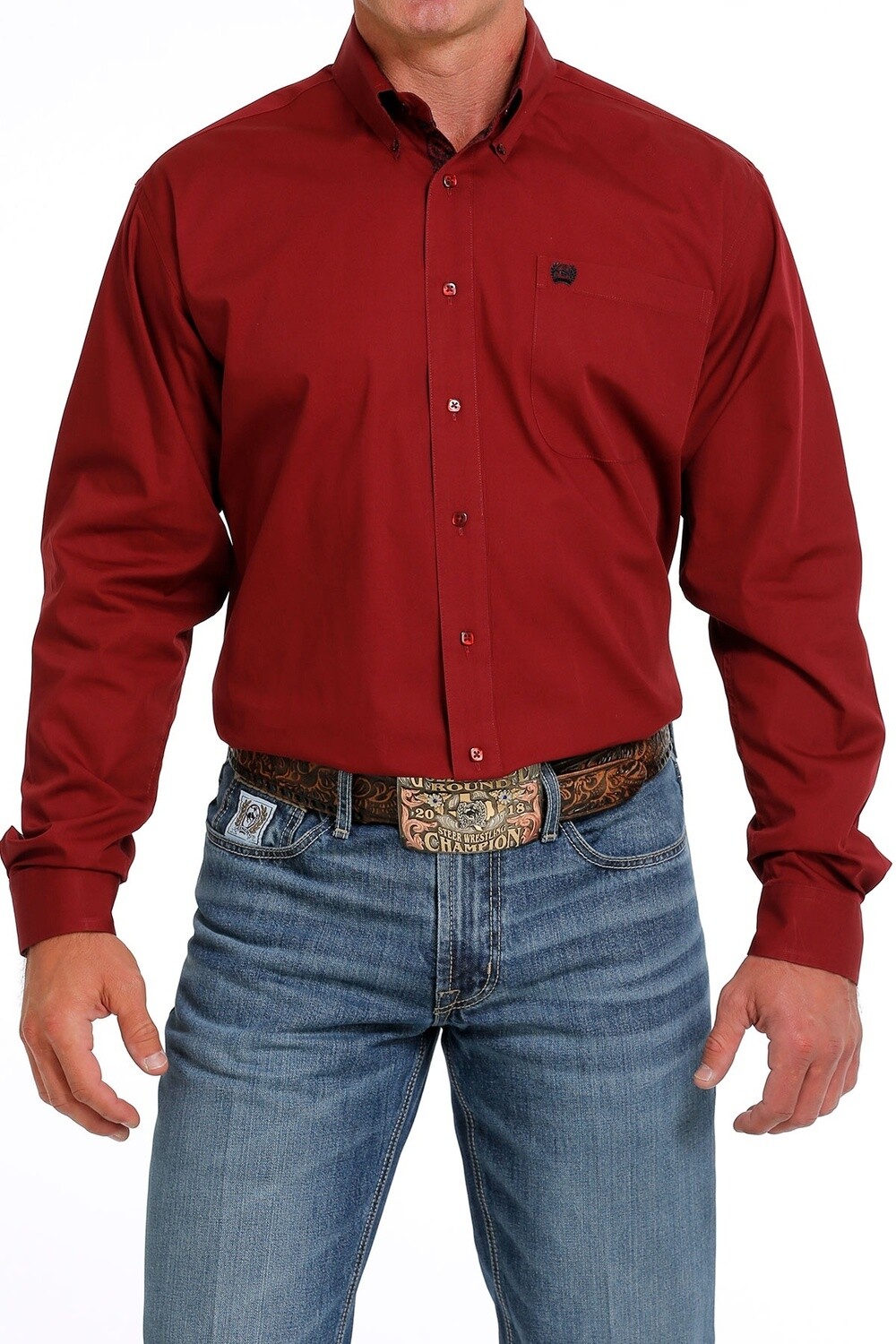 MTW1105625 MEN&#39;S CINCH L/S SOLID BUTTON-DOWN WESTERN SHIRT