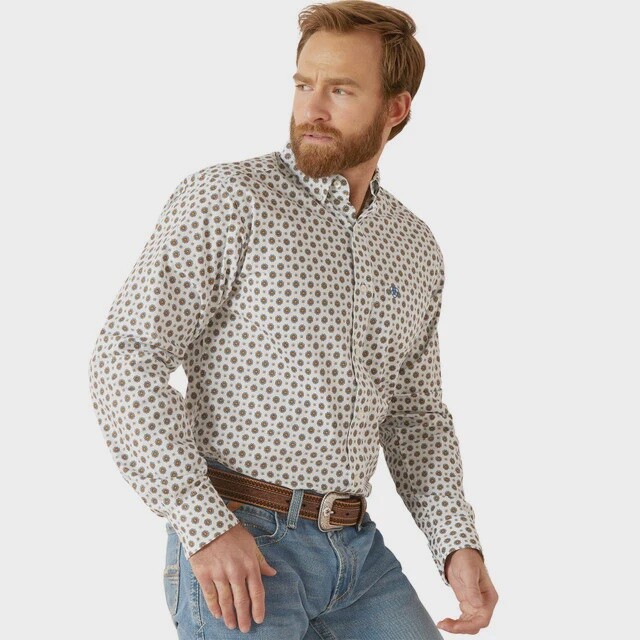 10046585 MEN&#39;S ARIAT GARVIE FITTED LONG SLEEVE BUTTON DOWN