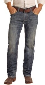 RRMDSPR0LF MEN&#39;S ROCK &amp; ROLL PISTOL RELAXED STACKABLE BOOTCUT JEAN