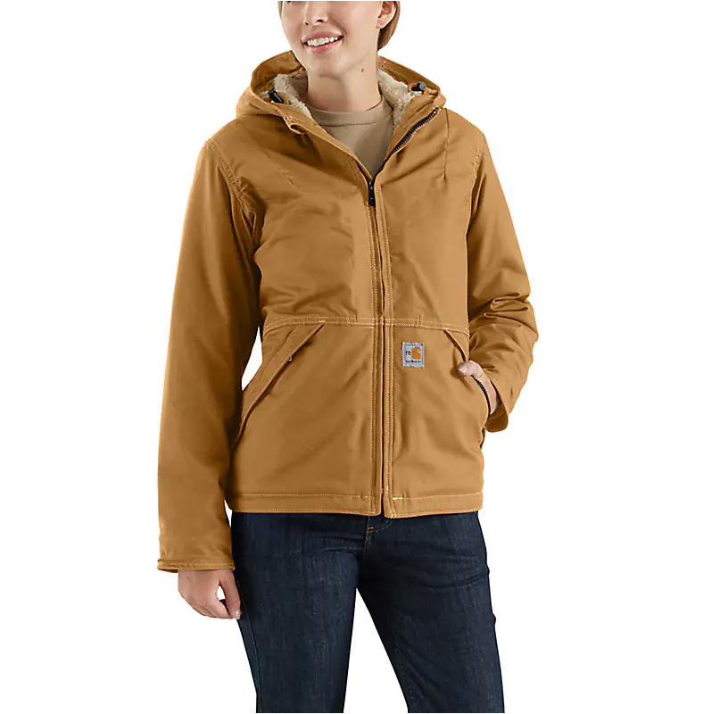 102694-211 WOMEN&#39;S CARHARTT FLAME-RESISTANT FULL SWING® QUICK DUCK® JACKET/SHERPA-LINED - 3 WARMEST RATING