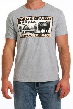 MTT1690578 MEN&#39;S CINCH BORN &amp; GRAZED IN THE USA TEE