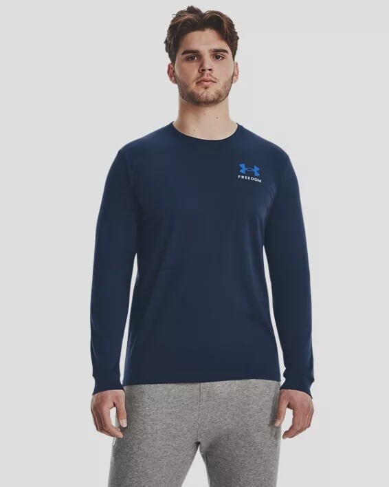 1370813-408 MEN&#39;S UNDER ARMOUR NEW FREEDOM FLAG LONG SLEEVE TEE