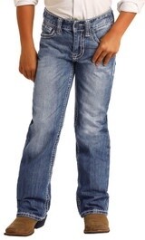 BB_9576 BOY&#39;S ROCK &amp; ROLL REGULAR FIT BB GUN BOOTCUT JEANS