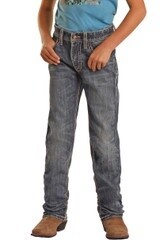BB1RD02489 BOY&#39;S ROCK &amp; ROLL SLIM FIT STRETCH STRAIGHT JEANS