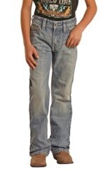 BB0BD02501 BOY&#39;S ROCK &amp; ROLL REGULAR FIT STRETCH BOOTCUT JEANS