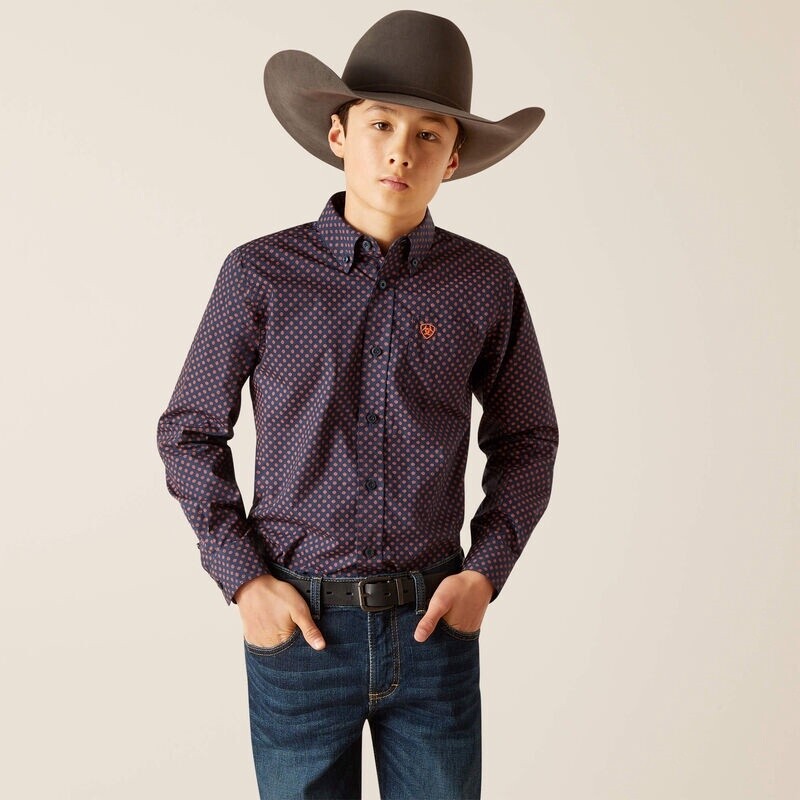 10047294 BOY&#39;S ARIAT PALMER CLASSIC FIT LONG-SLEEVE WESTERN SHIRT