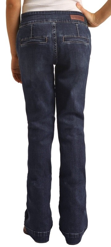 RRGD5MRZSW GIRL'S ROCK &amp; ROLL EXTRA STRETCH SAILOR BUTTON TROUSERS