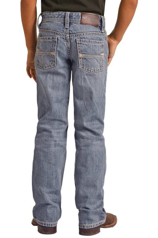 RRBD0BR14K BOY'S ROCK &amp; ROLL RELAXED TAPERED BOOTCUT JEANS