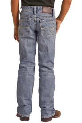 RRBD0BR14K BOY'S ROCK & ROLL RELAXED TAPERED BOOTCUT JEANS