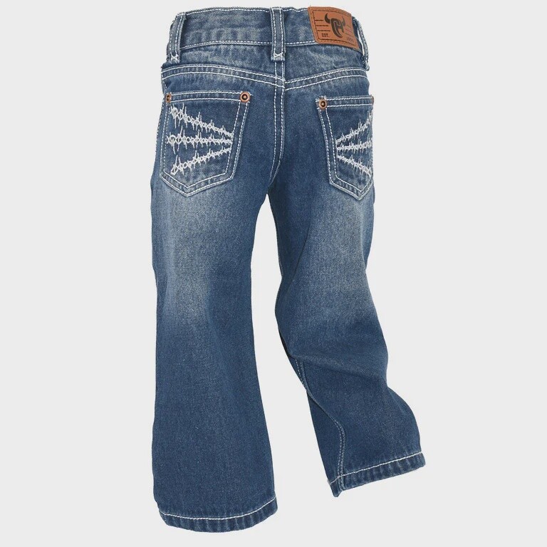 702027-450 BOY&#39;S COWBOY HARDWARE BARBED WIRE MEDIUM WASH JEAN