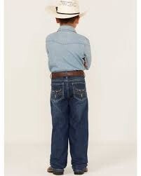 302015-450 BOYS COWBOY HARDWARE MEDIUM WAS MID RISE STEER HEAD STRAIGHT JEANS