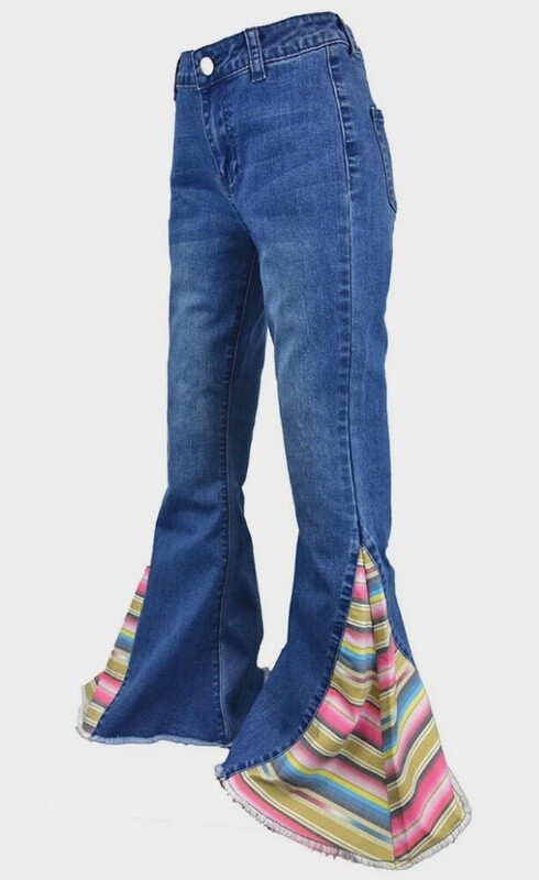 402101-450 GIRL&#39;S COWGIRL HARDWARE SERAPE BELL BOTTOM