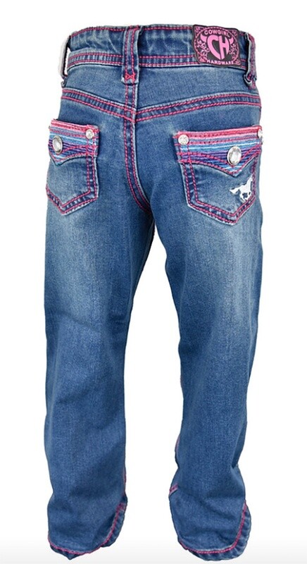 802096-450 TODDLER COWGIRL HARDARE SERAPE JEANS