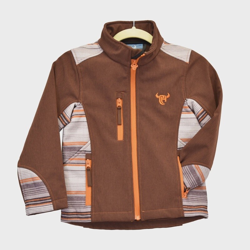 392159-668 BOY&#39;S COWBOY HARDWARE REVERSED DESERT SERAPE POLY SHELL JACKET