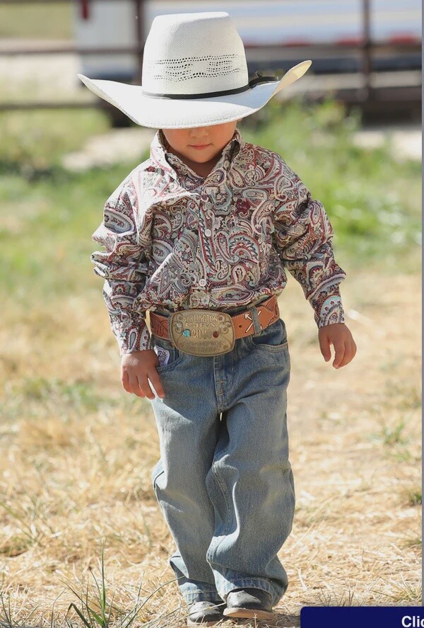 MTW7062289 INFANT CINCH LONG SLEEVE PAISLEY PRINT BUTTON UP