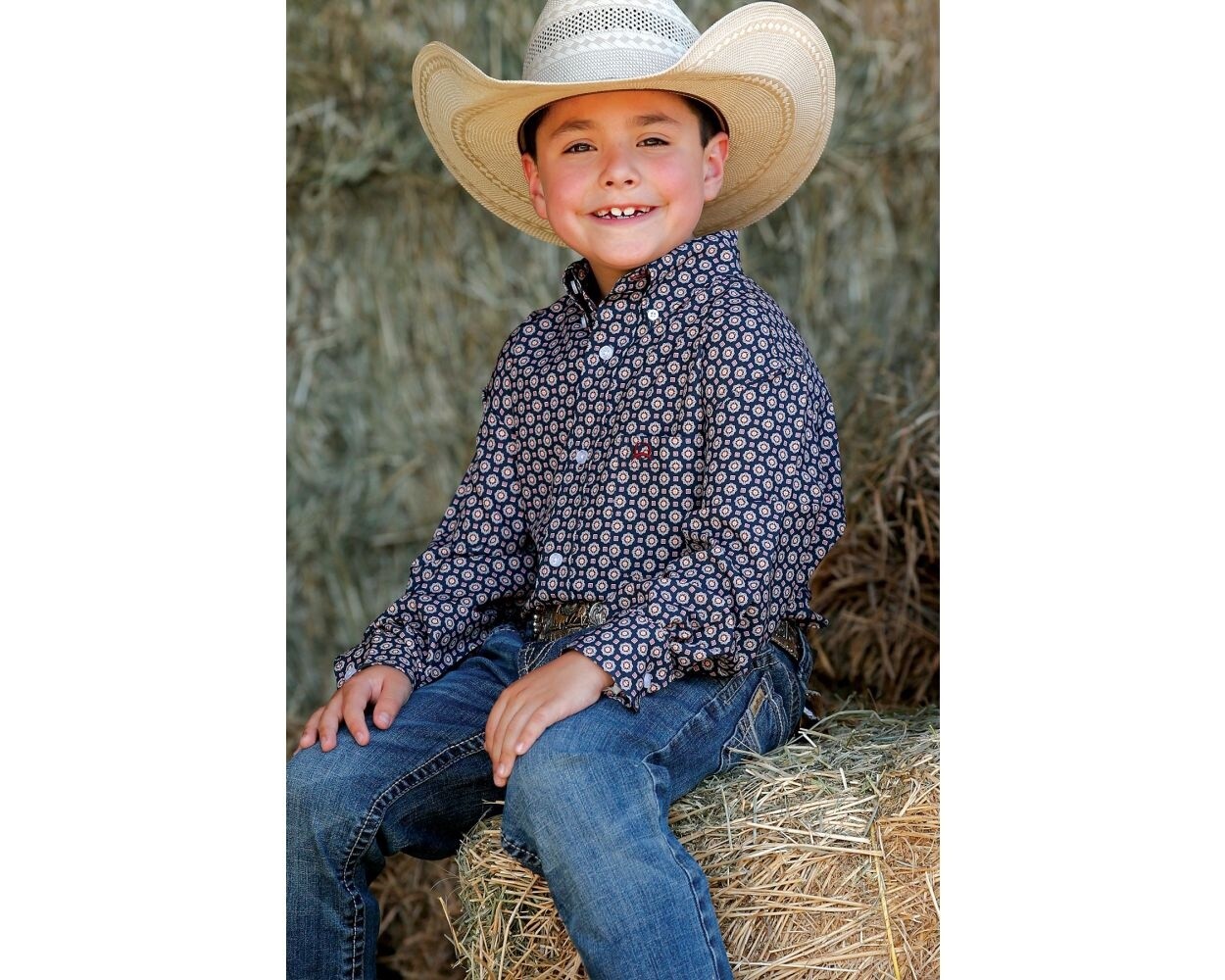 MTW7060285 BOY&#39;S CINCH LONG SLEEVE ARENAFLEX BUTTON UP