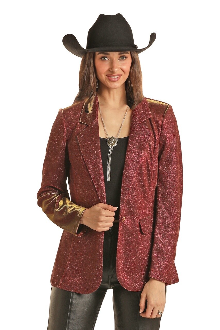 BW92T03608 WOMEN&#39;S ROCK &amp; ROLL IRIDESCENT BLAZER