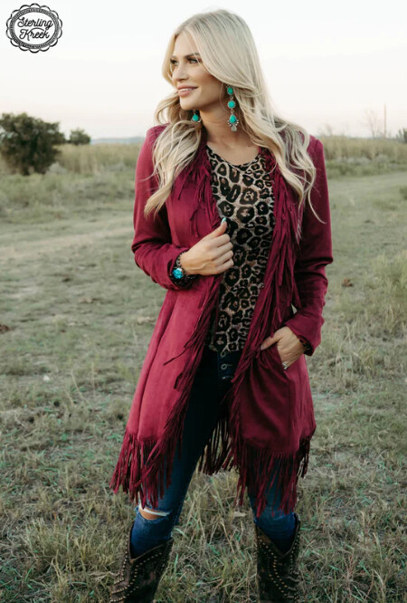WOMEN&#39;S STERLING KREEK WINE SCOTTSDALE SUEDE JACKET