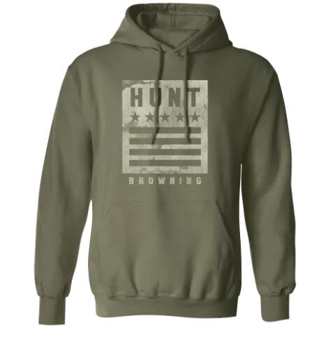 MEN'S BROWNING HUNT SQUARE MILITARY GREEN HOODY