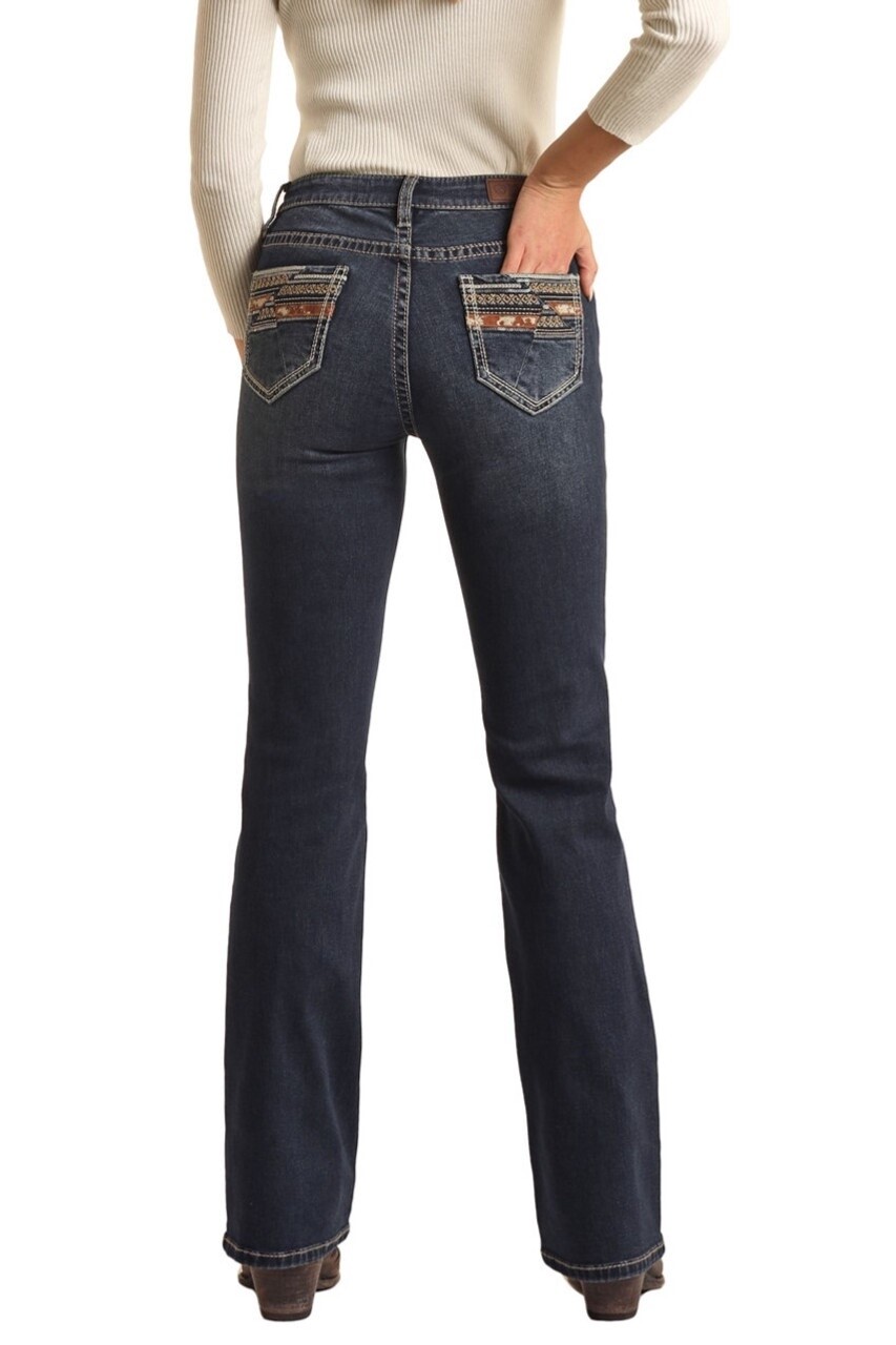 BW4MD02965 WOMEN&#39;S ROCK &amp; ROLL MID RISE BOOTCUT JEAN