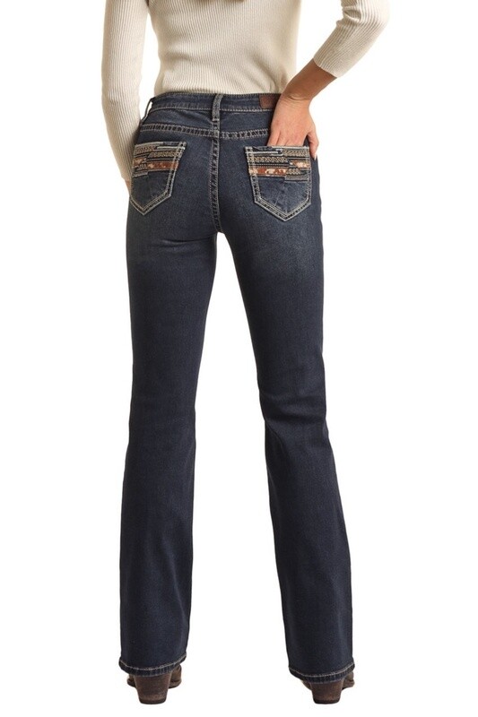 BW4MD02965 WOMEN&#39;S ROCK &amp; ROLL MID RISE BOOTCUT JEAN