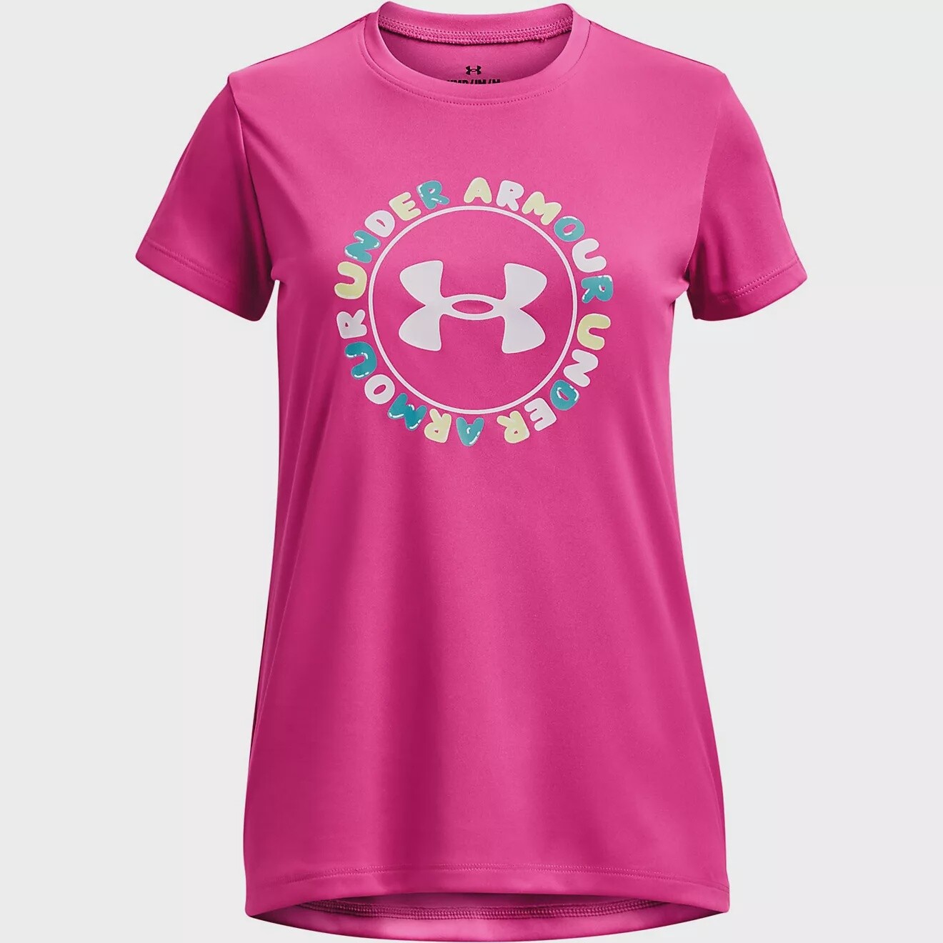1377018-652 GIRL&#39;S UNDER ARMOUR TECH TWIST WORDMARK T-SHIRT