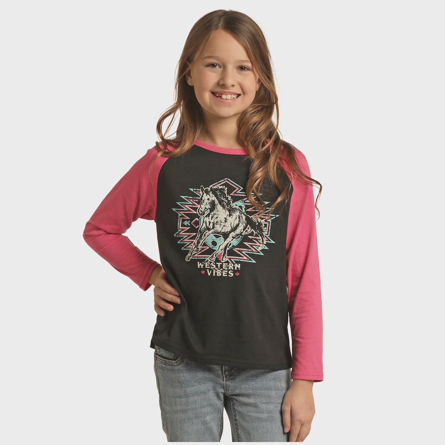 RRGT22R0I9 GIRLS ROCK &amp; ROLL GRAPHIC BASEBALL TEE