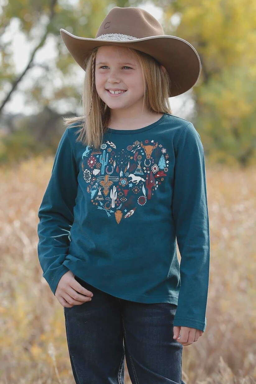 CTK8610001 GIRLS CRUEL GIRL LONG SLEEVE TEAL KNIT TOP