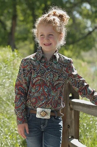 CTW3220022 GIRLS CRUEL GIRL LONG SLEEVE PAISLEY PRINT SNAP SHIRT