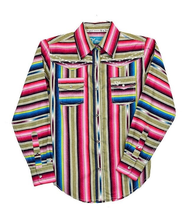 825491-750 GIRLS COWGIRL HARDWARE TODDLER BLENDED SERAPE LONG SLEEVE SNAP SHIRT