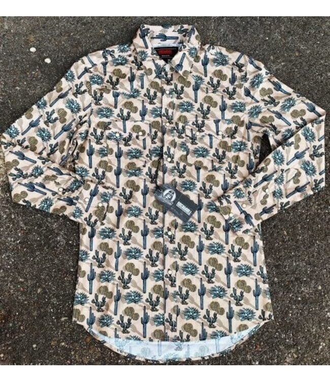 RRMSOSR0RK MEN&#39;S ROCK &amp; ROLL LONG SLEEVE CACTUS DALE BRISBY SNAP SHIRT